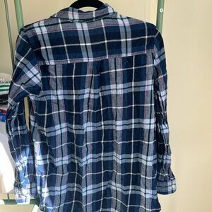 Old Navy Blue and Pink Plaid Shirt